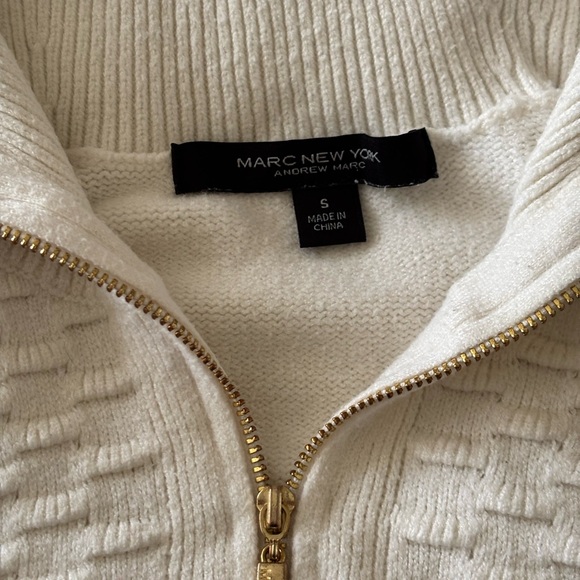 Marc New York Elegant Cream Ribbed Knit Sweater - Picture 5 of 14
